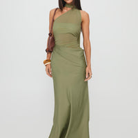 Indiara Halter Mesh Maxi Dress Green