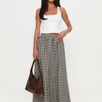 Cartmel Check Maxi Skirt Black / Cream