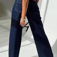Darla Low Rise Straight Leg Jean Dark Blue Wash