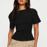Palloma Bubble Hem Mini Skirt Beige