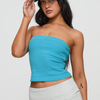 Baseline Strapless Rib Top Blue
