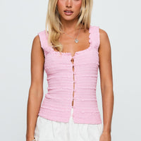 Lost Frontier Button Up Top Pink