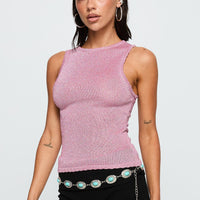 No Pretending Top Pink Glitter