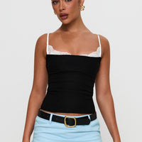 Renaissance Corset Lace Top Black / White