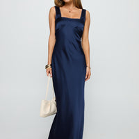 Dasha Satin Maxi Dress Navy