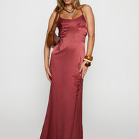 Catch You Up Beaded Maxi Dress Red