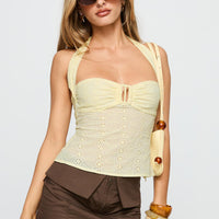 Isabetta Halter Top Lemon
