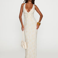 Starcrossed Halter Maxi Dress Cream