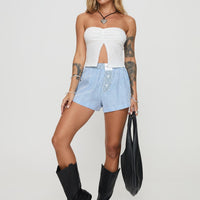 Brekke Strapless Top White