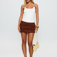 Roller Coaster Bead Detail Top White