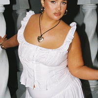 Isadoria Frill Top White Curve
