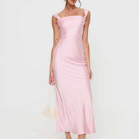 Azura Off The Shoulder Maxi Dress Pink