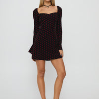 Addisen Long Sleeve Mini Dress Polka Dot