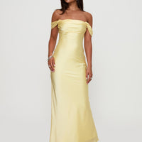 Azura Off The Shoulder Maxi Dress Yellow