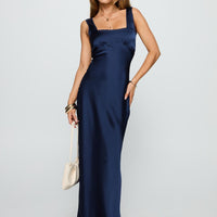 Dasha Satin Maxi Dress Navy