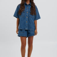 Delaney Denim Set Dark Blue