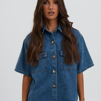 Delaney Denim Set Dark Blue