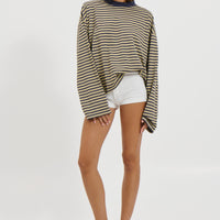 Bloom Long Sleeve Beige Stripe