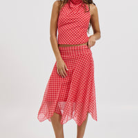 Adeline Midi Skirt Red