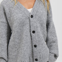 Unisex Knitted Oversize Cardigan Grey