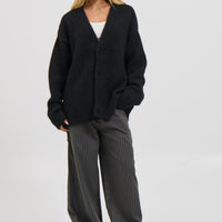 Unisex Knitted Oversize Cardigan Black