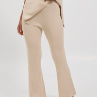 Leighton Ribbed Pant Almond