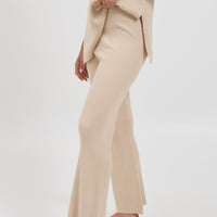 Leighton Ribbed Pant Almond
