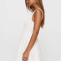 You Can Embroidered Mini Dress White