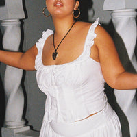 Isadoria Frill Top White Curve