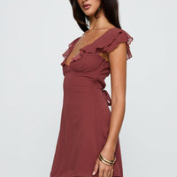 I Guess So Mini Dress Currant