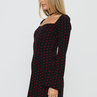 Addisen Long Sleeve Mini Dress Polka Dot