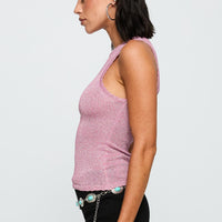 No Pretending Top Pink Glitter