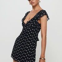 I Guess So Mini Dress Black Polka Dot Tall