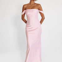 Azura Off The Shoulder Maxi Dress Pink