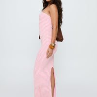 Savins Strapless Maxi Dress Pink Stripe