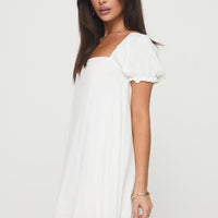 Beyond Linen Blend Mini Dress White