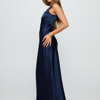 Dasha Satin Maxi Dress Navy