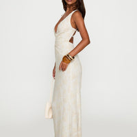 Starcrossed Halter Maxi Dress Cream