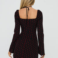 Addisen Long Sleeve Mini Dress Polka Dot