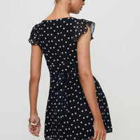 I Guess So Mini Dress Black Polka Dot Tall