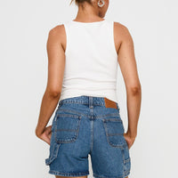 Lou Carpenter Denim Shorts Mid Wash