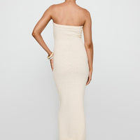 Cloud Strapless Boucle Maxi Dress Cream