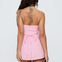 Yumiko Strapless Playsuit Pink