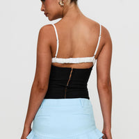 Renaissance Corset Lace Top Black / White