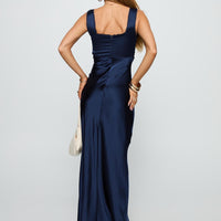 Dasha Satin Maxi Dress Navy