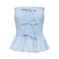 Jaymie Strapless Bow Top Blue