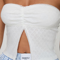 Brekke Strapless Top White