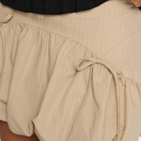 Palloma Bubble Hem Mini Skirt Beige