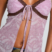 Sacrifices Tie Detail Top Multi Floral