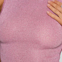No Pretending Top Pink Glitter